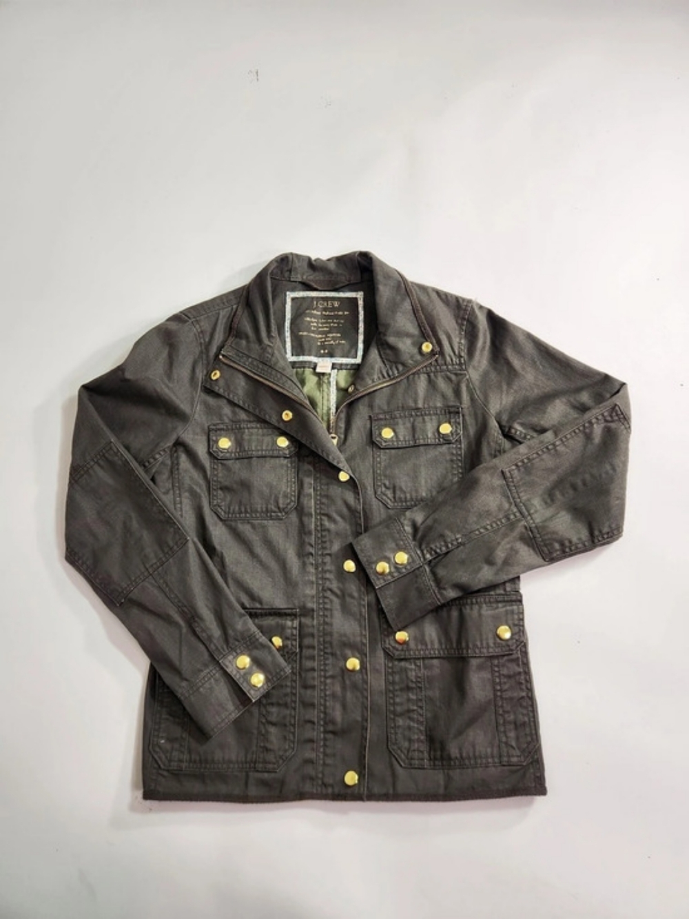 J.Crew Women's Size S Relaxed Boyfriend Field Jacket Military Green Cotton 1C